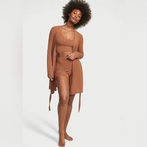 VICTORIA'S SECRET Luxe Modal Ribbed 3-Piece Set Pajama Set